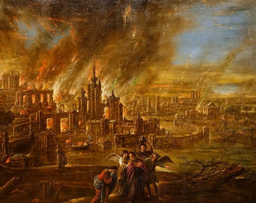 God destroys Sodom and Gomorrah by Jacob de Wet II