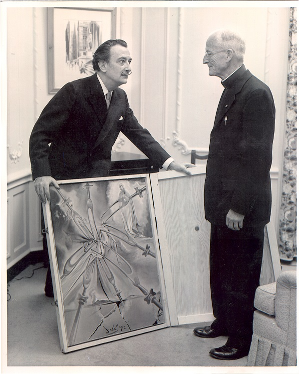 Dali presents Inferno to Msgr. Harold Colgan